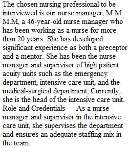 Module 3.5 - Module 5.4 Professional Nurse Interview Assignment